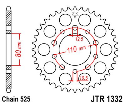 Звезда задняя JT Sprockets JTR 1332.44